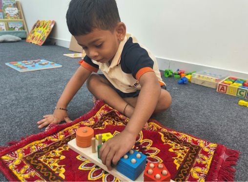 Toddlers in Manikonda enjoying creative classroom activities